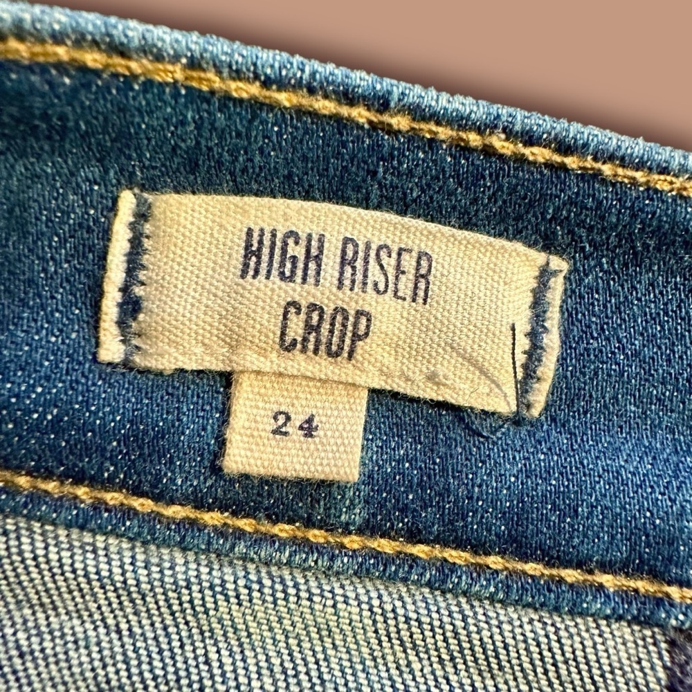 Madewell ‘9” High Rise Skinny Crop Jean Patch Pocket Edition’ in “Beltran” Wash - Picture 4 of 15